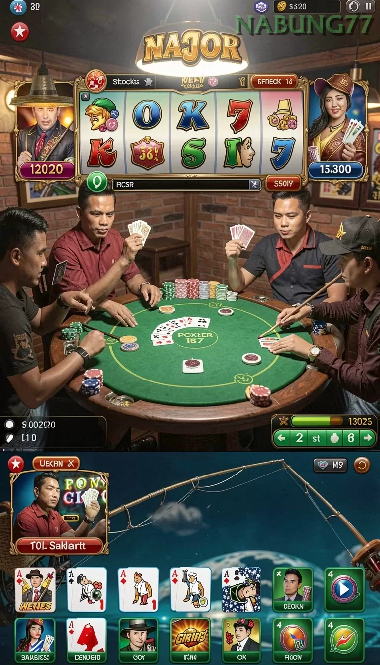 Cuplikan layar PLANET77 — menu navigasi